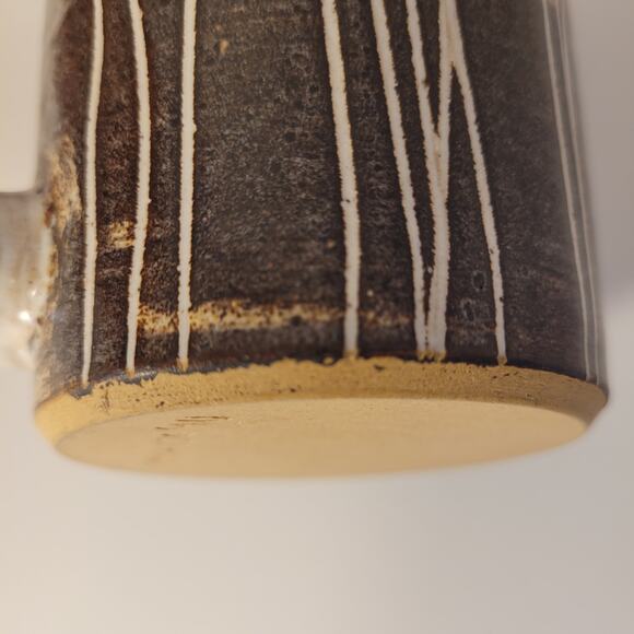 Krause Vintage Pottery 1990 Geometric Mug Clay Coffee Tea Blue/Brown - Picture 8 of 12